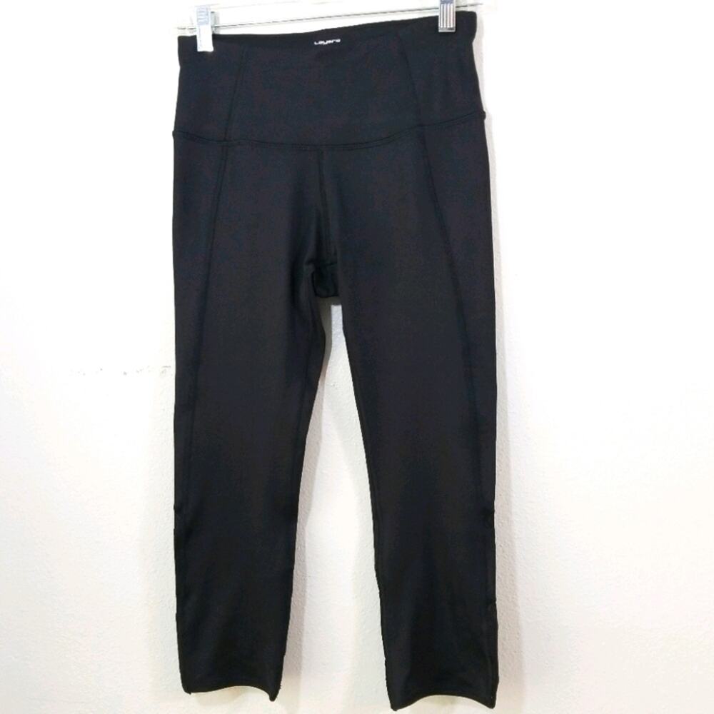 Layers zig zag net mesh back cropped leggings S